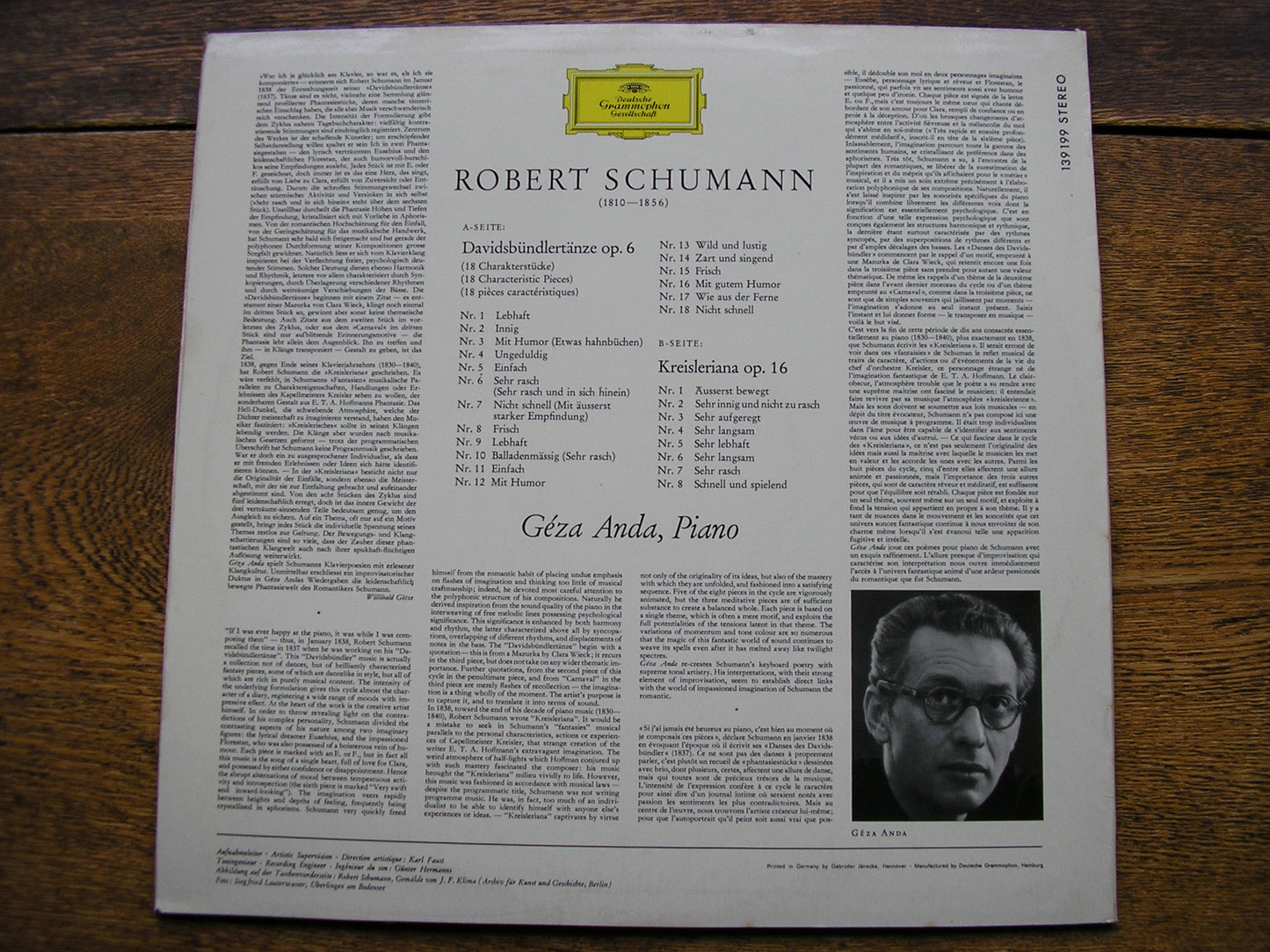 SCHUMANN: DAVIDSBUNDLERTANZE Op. 6 / KREISLERIANA Op. 16     GEZA ANDA    139 199