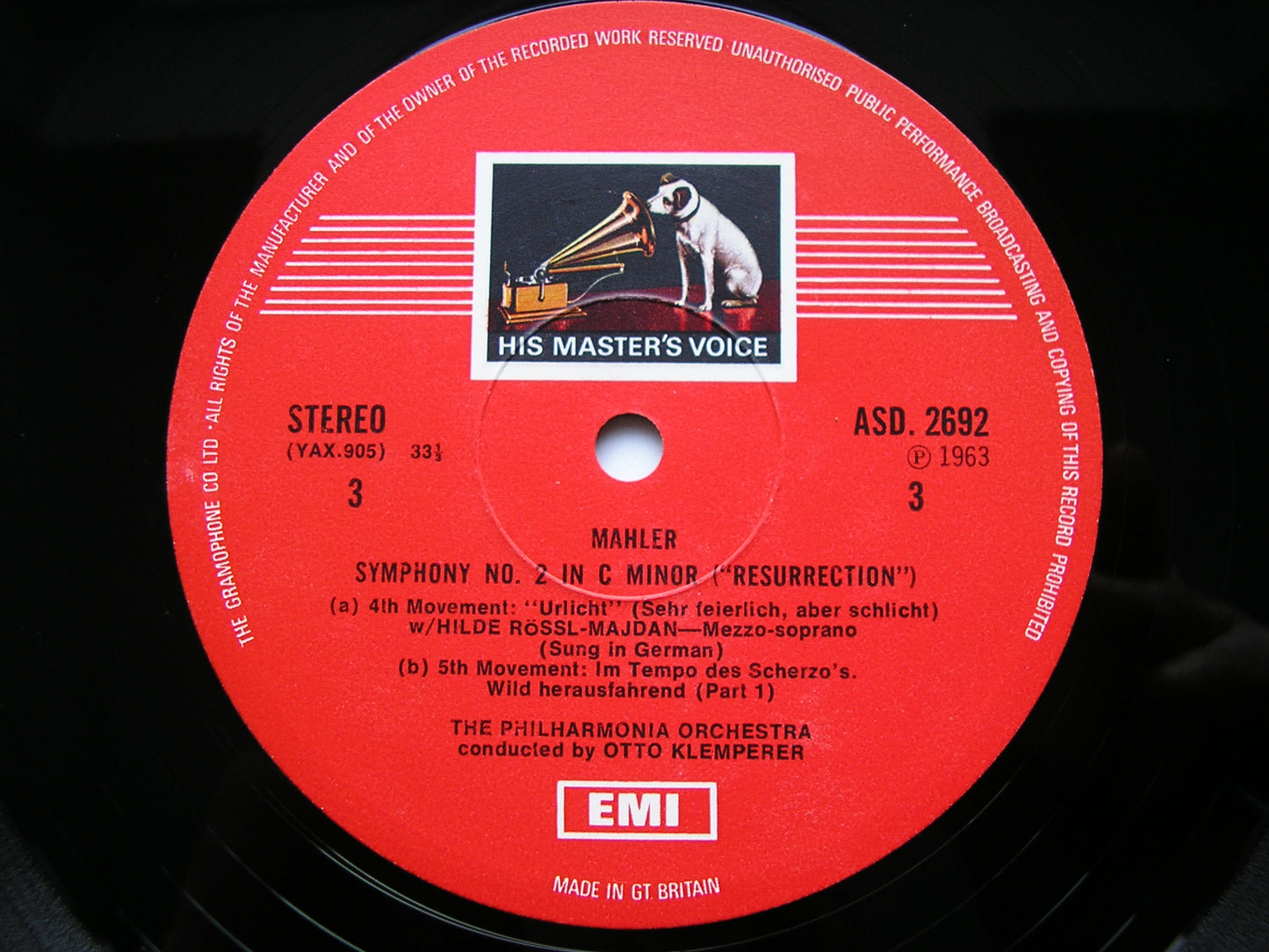 MAHLER: SYMPHONY No. 2 'Resurrection'   SOLOISTS / PHILHARMONIA ORCHESTRA / KLEMPERER    SLS 806