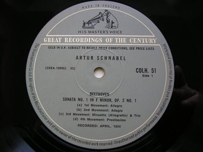 BEETHOVEN: THE COMPLETE PIANO SONATAS     ARTUR SCHNABEL    13 LP SET     COLH 51 - 63