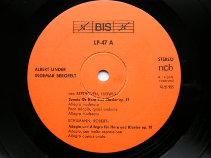 THE CLASSICAL HORN: BEETHOVEN / SCHUMANN / SCHUBERT / AMON   LINDER   BIS LP 47