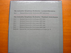 BACH: KEYBOARD CONCERTOS Nos. 1- 5 & 7 / BEETHOVEN: PIANO CONCERTO No. 1  GOULD / COLUMBIA SYMPHONY / GOLSCHMANN / BERNSTEIN  3 LP