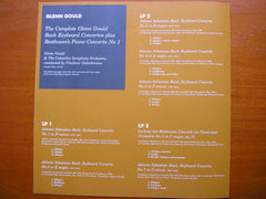 BACH: KEYBOARD CONCERTOS Nos. 1- 5 & 7 / BEETHOVEN: PIANO CONCERTO No. 1  GOULD / COLUMBIA SYMPHONY / GOLSCHMANN / BERNSTEIN  3 LP