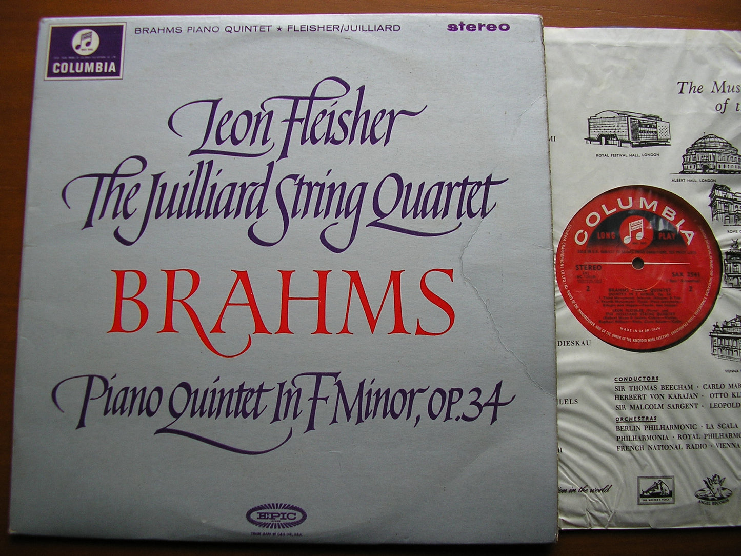 SAX 2541  BRAHMS: PIANO QUINTET   LEON FLEISHER / JUILLIARD STRING QUARTET