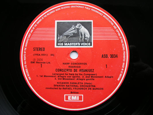 RODRIGO / PARISH - ALVARS: HARP CONCERTOS    ZABALETA / SPANISH NATIONAL ORCHESTRA / DE BURGOS   ASD 3034