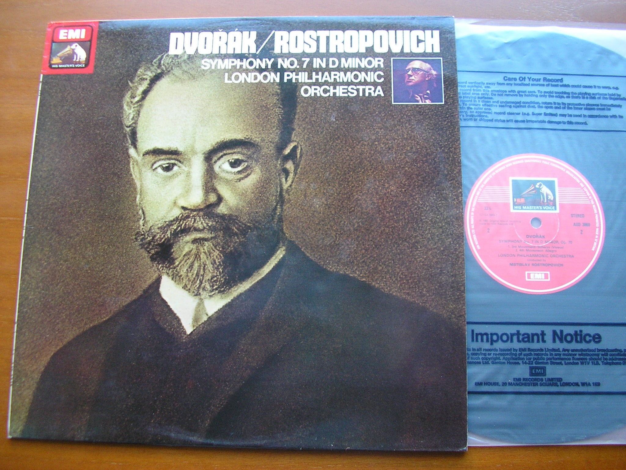 DVORAK: SYMPHONY No. 7 ROSTROPOVICH / LONDON PHILHARMONIC ASD 3869 ...