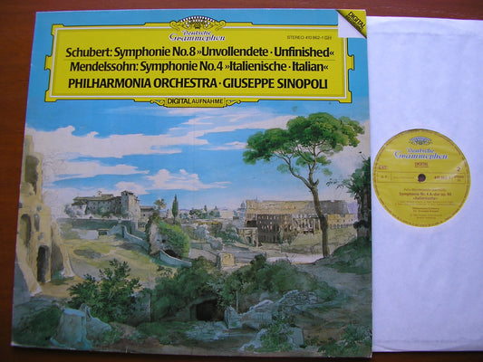 SCHUBERT: UNFINISHED / MENDELSSOHN: SYMPHONY No. 4 'Italian'    SINOPOLI / PHILHARMONIA    410 862
