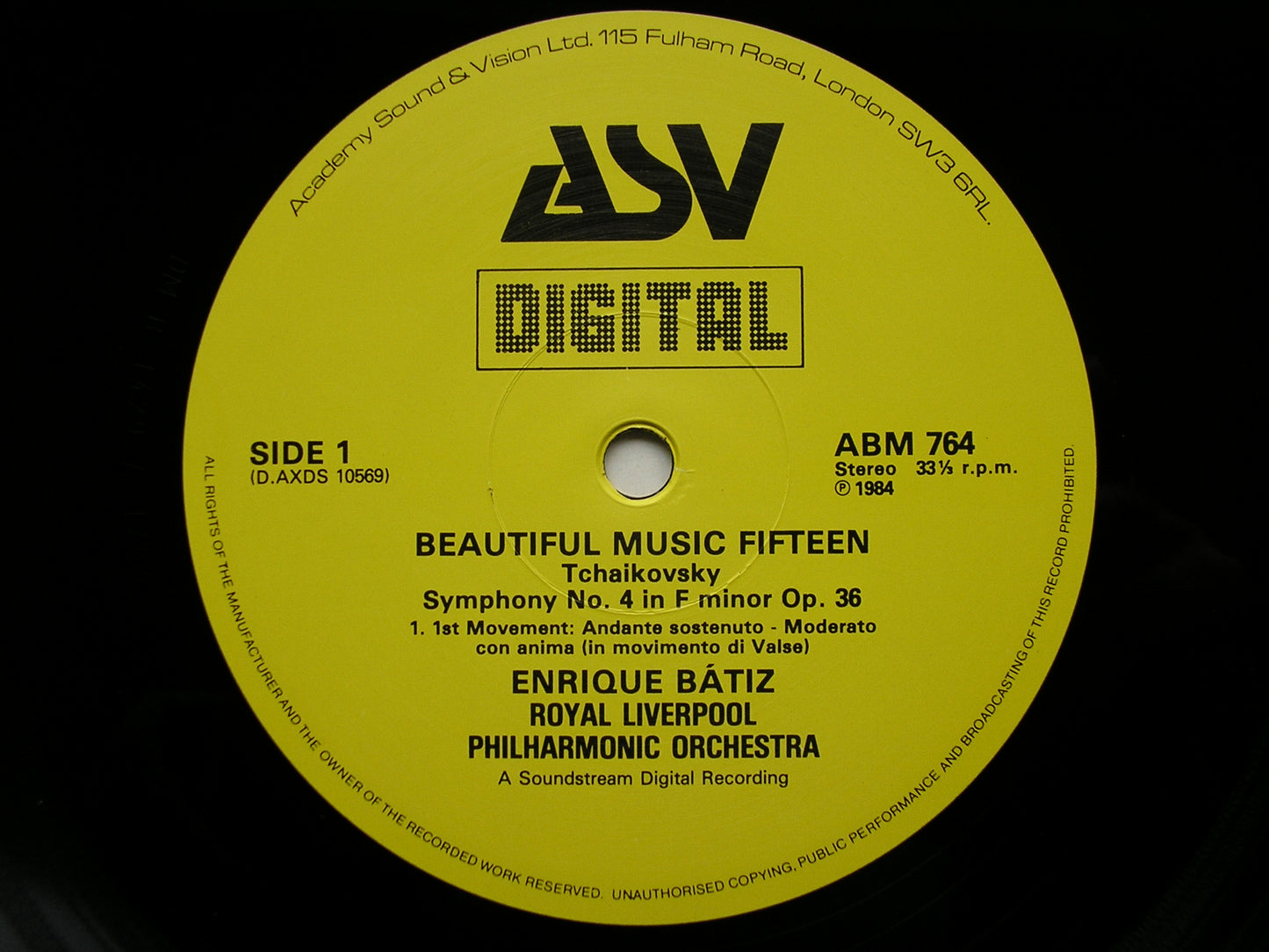 TCHAIKOVSKY: SYMPHONY No. 4  ENRIQUE BATIZ / ROYAL LIVERPOOL PHILHARMONIC ORCHESTRA   ABM 764