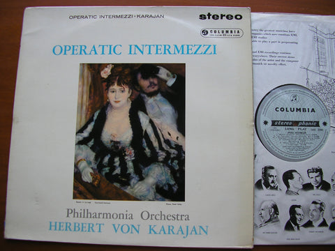 OPERATIC INTERMEZZI: MASCAGNI / SCHMIDT / GRANADOS / PUCCINI / LEONCAVALLO / VERDI / BERLIOZ    KARAJAN / PHILHARMONIA ORCHESTRA     SAX 2294