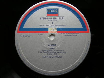 ALBENIZ: IBERIA / NAVARRA / SUITE ESPANOLA    ALICIA DE LARROCHA    417 887