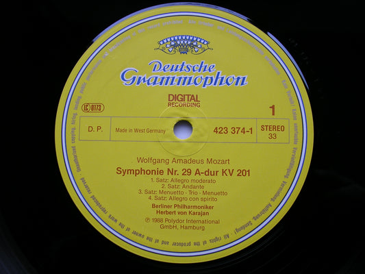 MOZART: SYMPHONIES Nos. 29 & 39  KARAJAN / BERLIN PHILHARMONIC ORCHESTRA   423 374