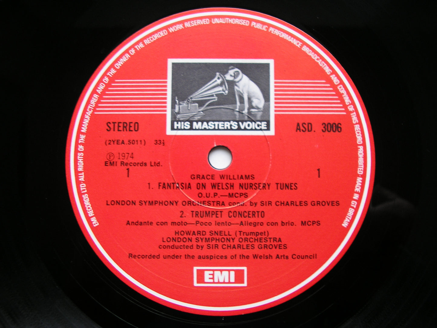 GRACE WILLIAMS: ORCHESTRAL WORKS   SOLOISTS / LONDON SYMPHONY / GROVES    ASD 3006