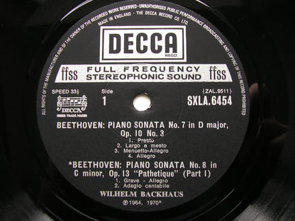 BEETHOVEN: THE COMPLETE PIANO SONATAS    WILHELM BACKHAUS    SXLA 6452 - 6461     10 LP