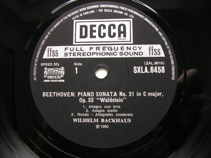 BEETHOVEN: THE COMPLETE PIANO SONATAS    WILHELM BACKHAUS    SXLA 6452 - 6461     10 LP