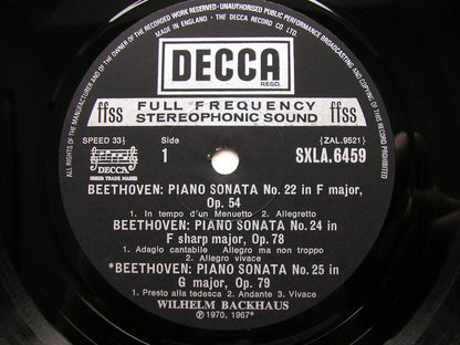 BEETHOVEN: THE COMPLETE PIANO SONATAS    WILHELM BACKHAUS    SXLA 6452 - 6461     10 LP