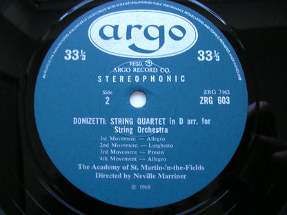 ROSSINI: STRING SONATAS Nos. 2 & 4 / DONIZETTI: STRING QUARTET in D    MARRINER / ASMIF    ZRG 603