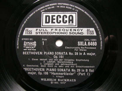 BEETHOVEN: THE COMPLETE PIANO SONATAS    WILHELM BACKHAUS    SXLA 6452 - 6461     10 LP