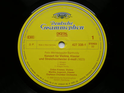 MENDELSSOHN: CONCERTO FOR VIOLIN & PIANO / VIOLIN CONCERTO    KREMER / ARGERICH / ORPHEUS CHAMBER ORCHESTRA   427 338
