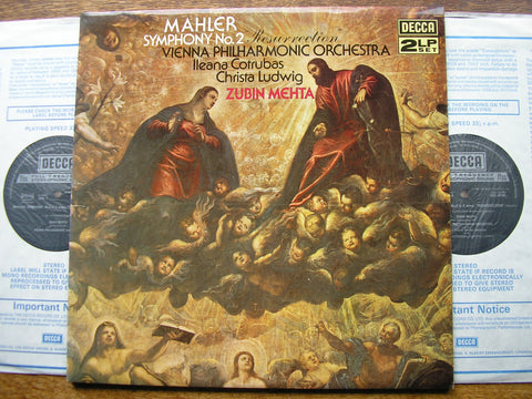 MAHLER: SYMPHONY No. 2 'Resurrection' SOLOISTS / VPO / ZUBIN MEHTA SXL 6744-5