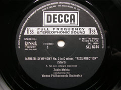 MAHLER: SYMPHONY No. 2 'Resurrection' SOLOISTS / VPO / ZUBIN MEHTA SXL 6744-5