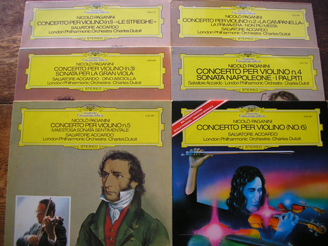 PAGANINI: THE SIX VIOLIN CONCERTOS    ACCARDO / LONDON PHILHARMONIC / DUTOIT   DG 6 LP