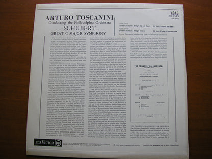 SCHUBERT: SYMPHONY No. 9 'The Great C Major'    TOSCANINI / PHILADELPHIA ORCHESTRA          RB 6549