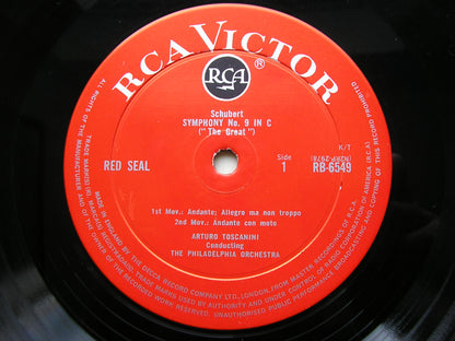 SCHUBERT: SYMPHONY No. 9 'The Great C Major'    TOSCANINI / PHILADELPHIA ORCHESTRA          RB 6549