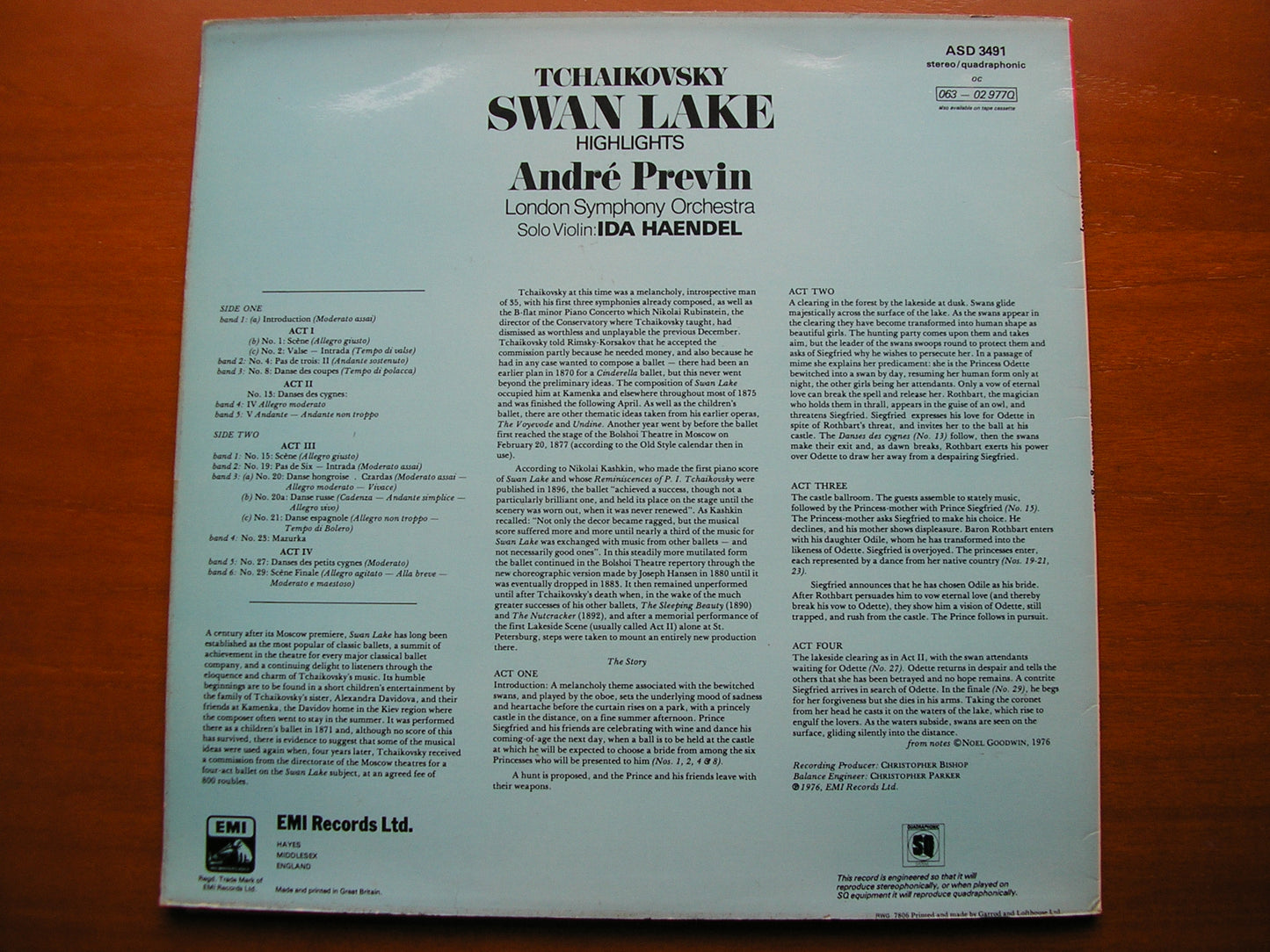 TCHAIKOVSKY: SWAN LAKE Highlights     PREVIN / LONDON SYMPHONY   ASD 3491