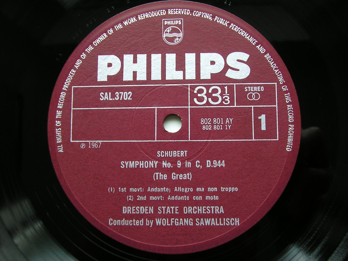 SCHUBERT: SYMPHONY No. 9 'The Great C Major'     SAWALLISCH / DRESDEN STATE ORCHESTRA    SAL 3702