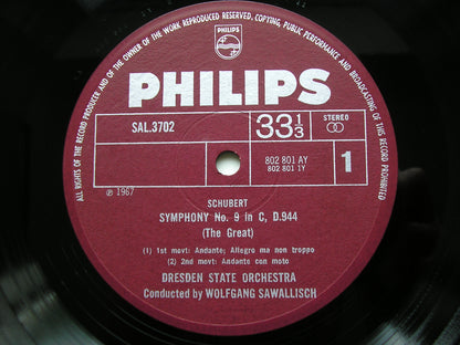 SCHUBERT: SYMPHONY No. 9 'The Great C Major'     SAWALLISCH / DRESDEN STATE ORCHESTRA    SAL 3702
