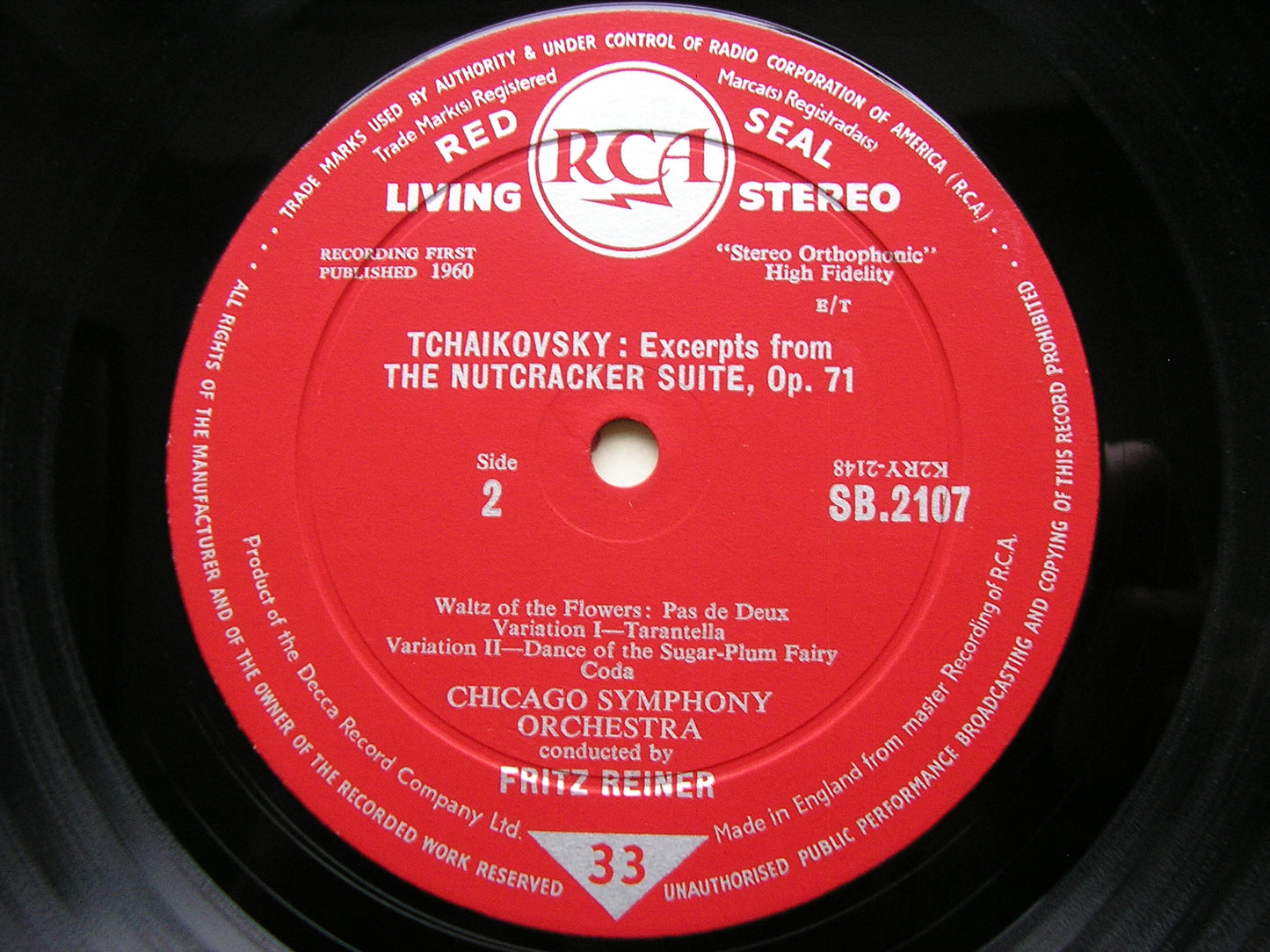 TCHAIKOVSKY: THE NUTCRACKER Excerpts     FRITZ REINER / CHICAGO SYMPHONY    SB 2107