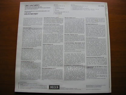 GRIEG: ORCHESTRAL WORKS: HOLBERG SUITE / TWO ELEGIAC MELODIES / TWO NORWEGIAN MELODIES      BOSKOVSKY / NATIONAL PHILHARMONIC  SXL 6766