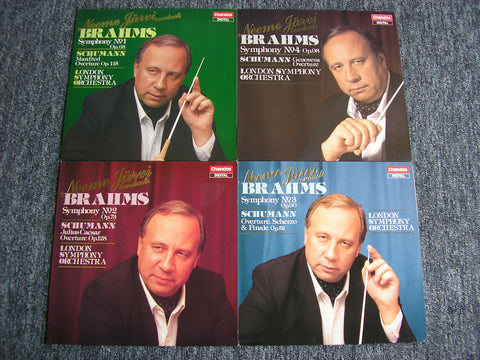 BRAHMS: THE FOUR SYMPHONIES / SCHUMANN: OVERTURES    JARVI / LONDON  SYMPHONY ORCHESTRA   CHANDOS 4 LP