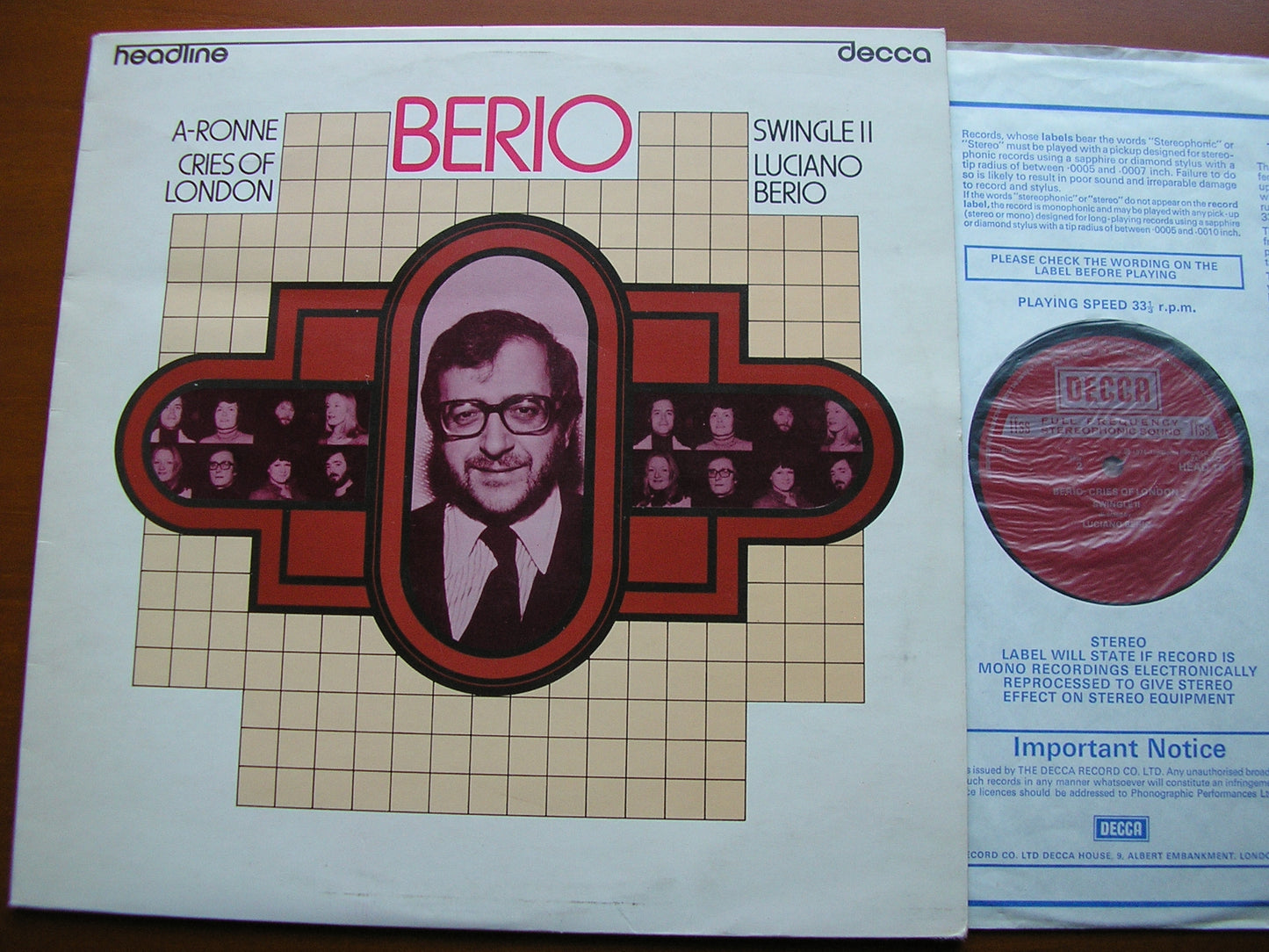 BERIO: A-RONNIE / CRIES OF LONDON    SWINGLE II / LUCIANO BERIO   HEAD 15