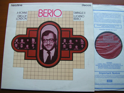 BERIO: A-RONNIE / CRIES OF LONDON    SWINGLE II / LUCIANO BERIO   HEAD 15