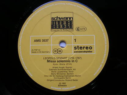 LEOPOLD MOZART: MISSA SOLEMNIS in C     SOLOISTS / DOMKAPELLE BERLIN / BADER    AMS 3537
