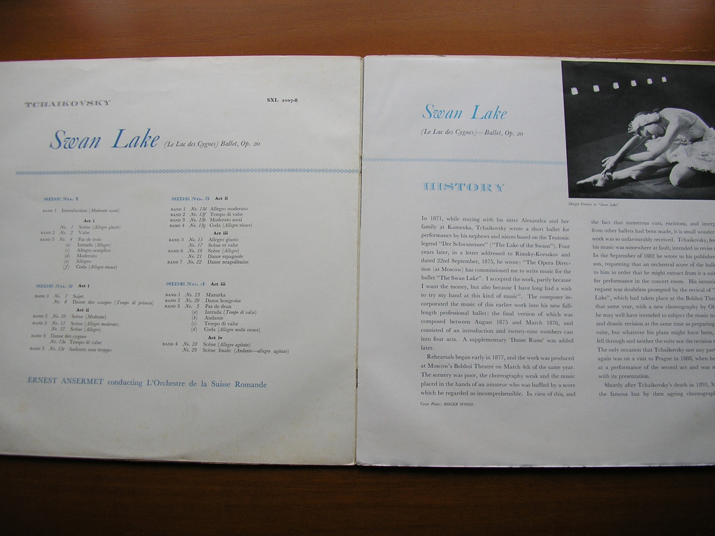 TCHAIKOVSKY: SWAN LAKE    ANSERMET / SUISSE ROMANDE       SXL 2107 - 8