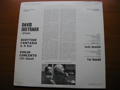 BRUCH: SCOTTISH FANTASIA / HINDEMITH: VIOLIN CONCERTO   OISTRAKH / LONDON SYMPHONY / HORENSTEIN / HINDEMITH   CS 6337