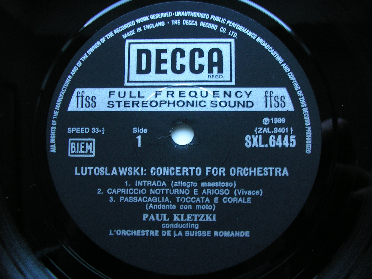 LUTOSLAWSKI: CONCERTO / HINDEMITH: MATHIS DER MALER   KLETZKI / SUISSE ROMANDE   SXL 6445