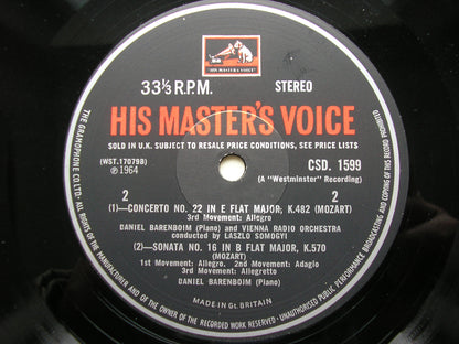 MOZART: PIANO CONCERTO No. 22 / SONATA No. 16     BARENBOIM / VIENNA RADIO ORCHESTRA / SOMOGYI   CSD 1599