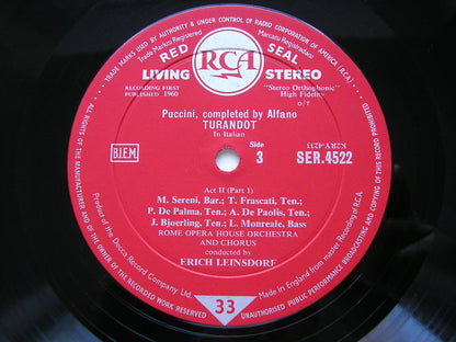 PUCCINI: TURANDOT    NILSSON / BJOERLING / TEBALDI / TOZZI / ROME OPERA / LEINSDORF    SER 4520 - 2
