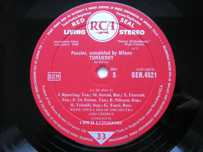 PUCCINI: TURANDOT    NILSSON / BJOERLING / TEBALDI / TOZZI / ROME OPERA / LEINSDORF    SER 4520 - 2