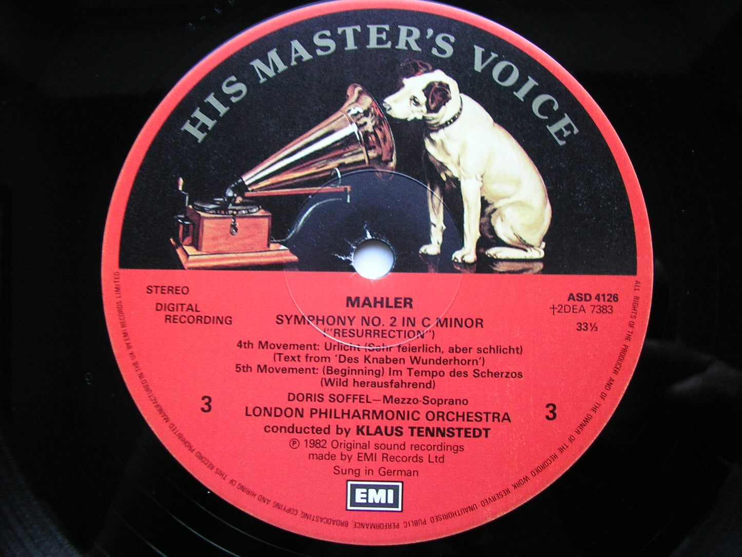 MAHLER: SYMPHONY No. 2 'Resurrection'    SOFFEL / MATHIS / LONDON PHILHARMONIC / TENNSTEDT   SLS 5243