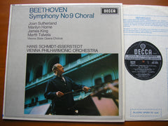 BEETHOVEN: SYMPHONY No. 9 'Choral'   SOLOISTS / VIENNA PHILHARMONIC / SCHMIDT - ISSERSTEDT    SXL 6233