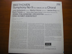 BEETHOVEN: SYMPHONY No. 9 'Choral'   SOLOISTS / VIENNA PHILHARMONIC / SCHMIDT - ISSERSTEDT    SXL 6233