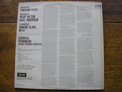 STRAVINSKY: THE FIREBIRD Suite / TCHAIKOVSKY: MARCHE SLAVE / MUSSORGSKY: NIGHT ON BARE MOUNTAIN   STOKOWSKI / LONDON SYMPHONY   PFS 4139
