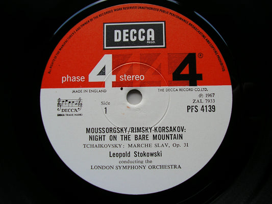 STRAVINSKY: THE FIREBIRD Suite / TCHAIKOVSKY: MARCHE SLAVE / MUSSORGSKY: NIGHT ON BARE MOUNTAIN   STOKOWSKI / LONDON SYMPHONY   PFS 4139