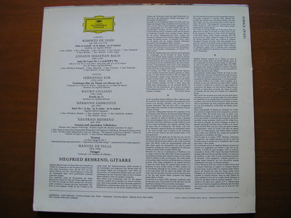 DE VISSE / SOR / BACH / GIULIANI / AMBROSIUS / FALLA: MUSIC FOR GUITAR      BEHREND    139 167
