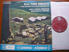 RAVEL: PIANO CONCERTO in G / D'INDY: SYMPHONY ON A FRENCH MOUNTAIN AIR   HENRIOT-SCHWEITZER / BOSTON SYMPHONY / MUNCH   SB 2053