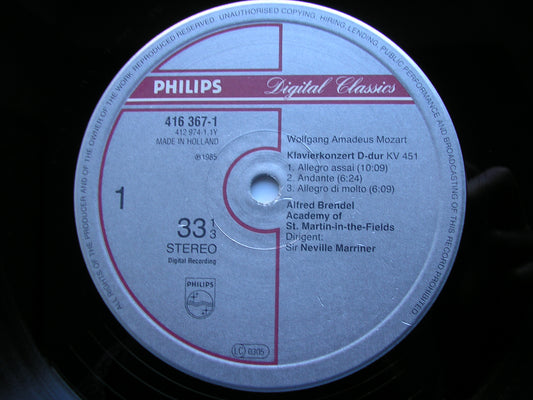 MOZART: PIANO CONCERTOS Nos. 11 & 16      BRENDEL / ASMIF / MARRINER   416 367