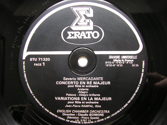 MERCADANTE: FLUTE CONCERTOS in D & E / VARIATIONS in A    RAMPAL / ENGLISH CHAMBER ORCHESTRA / CLAUDIO  SCIMONE    STU 71320